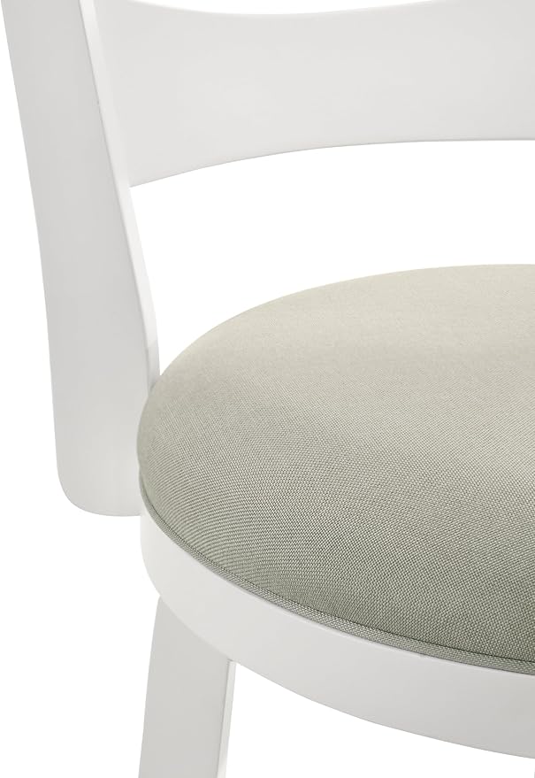 Armen Living Blair 30 in. Matte White Bar Height Rubberwood Swivel Barstool - Image 12