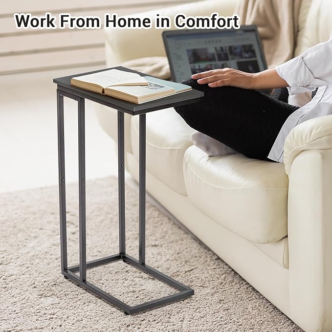 C-Shaped End Table, for Living Room, Small Spaces, TV Tray Couch Side Tables - Image 6