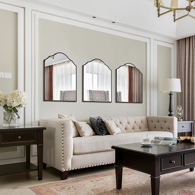 Arched Mirror Wall Decor, with Antique Metal Frame, - Image 5