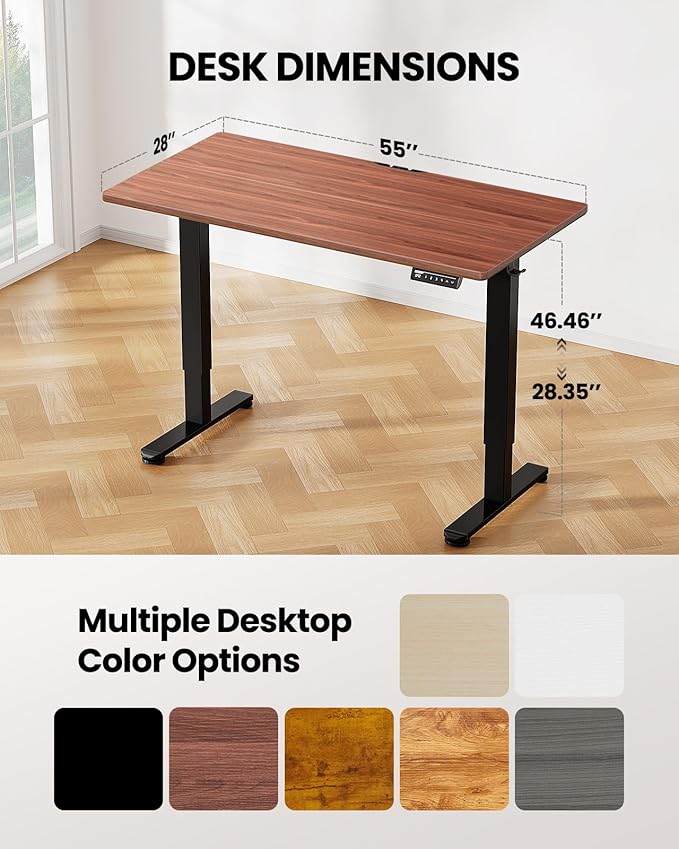 ErGear Height Adjustable Electric Standing Desk, 55 x 28 Inches Sit Stand up - Image 3