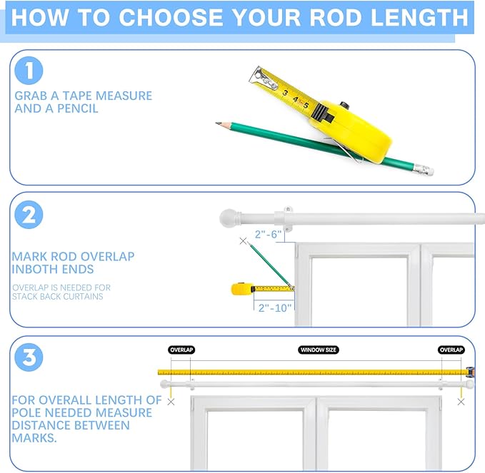Curtain Rods for Windows 16 to 150 Inches, Curtain Rod Max Adjustable Length of - Image 4