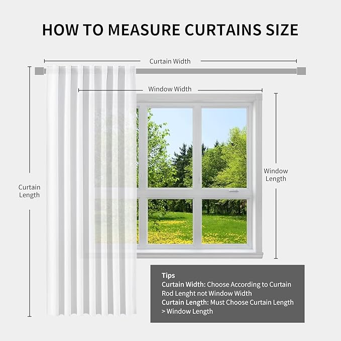 Joydeco Natural Linen Curtains 90 inch Length 2 Panels Set Burg 100% Blackout - Image 9