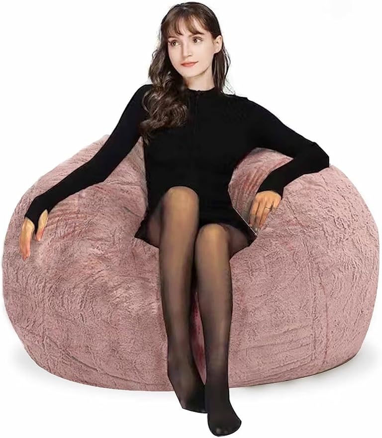 Beanbag Chair Cover for Adults Kids Comfy Fluffy Round Beanbag Lazy Sofa Cover by FunnyFurnitureforYourHous