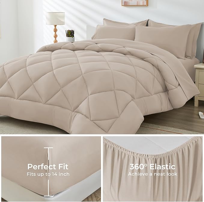 HEVUMYI Khaki Twin-XL Comforter Set - Image 3