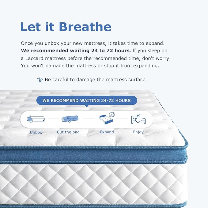 Full Size Mattress, 10 Inch Medium Firm Hybrid Full Bed Mattress, Memory Foam - Image 6