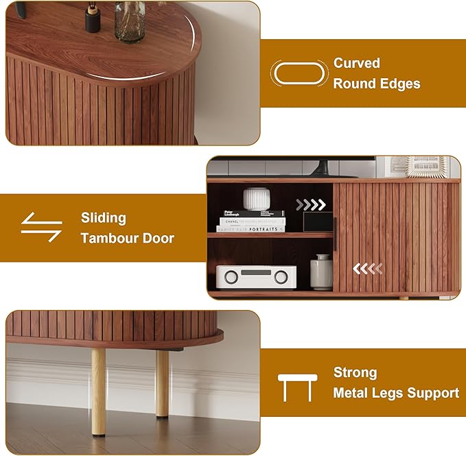GarveeHome 70.1" TV Stand, Modern TV Console Table - Image 3