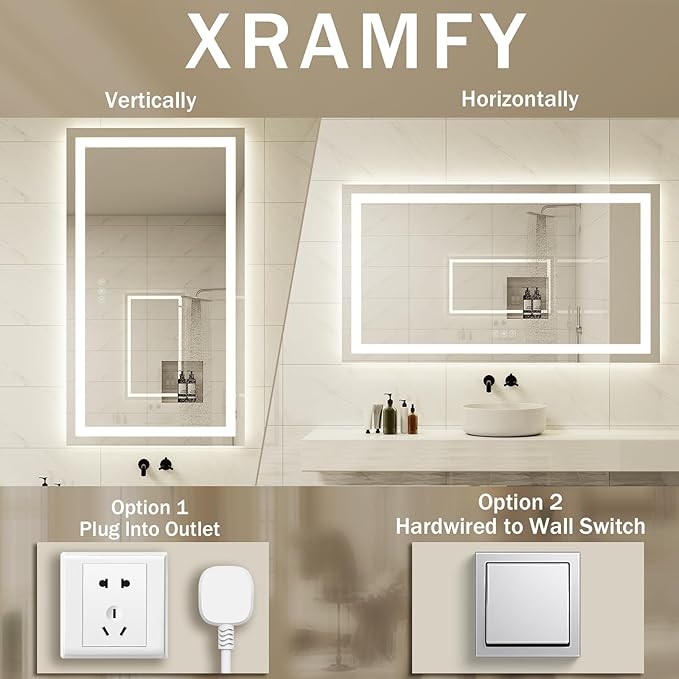 55'' x 30'' LED Bathroom Mirror - Image 5