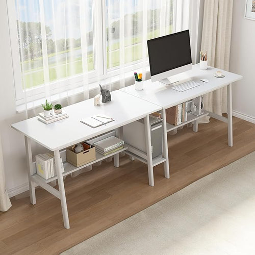 2-Person Writing Desk with Bookshelf by NELYE