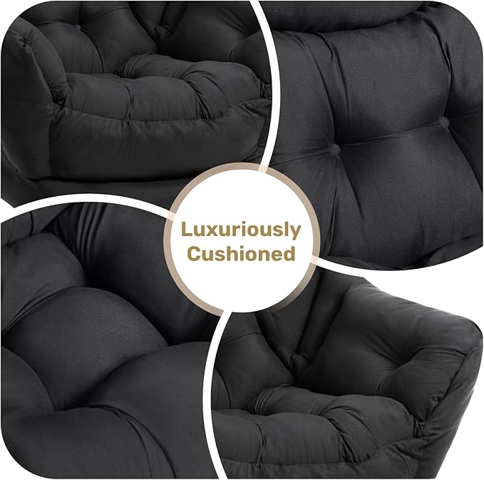 HollyHOME Lazy Chair with Foldable Ottoman, Accent Comfy Lounge Arm Chair and - Image 4