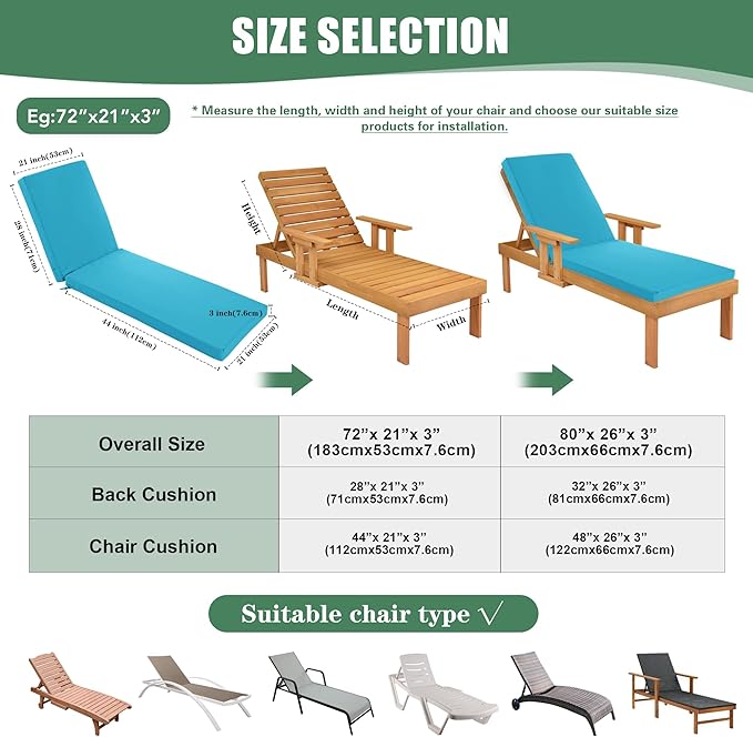 Chaise Lounge Cushions Outdoor - Image 7
