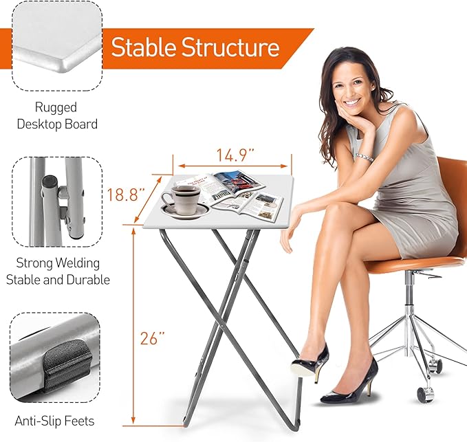 Garden 4 you Portable Folding TV Tray Table TV Dinner Tray - Image 3
