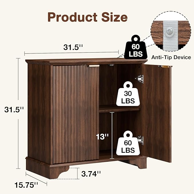 Fluted Buffet Sideboard Cabinet - Image 2