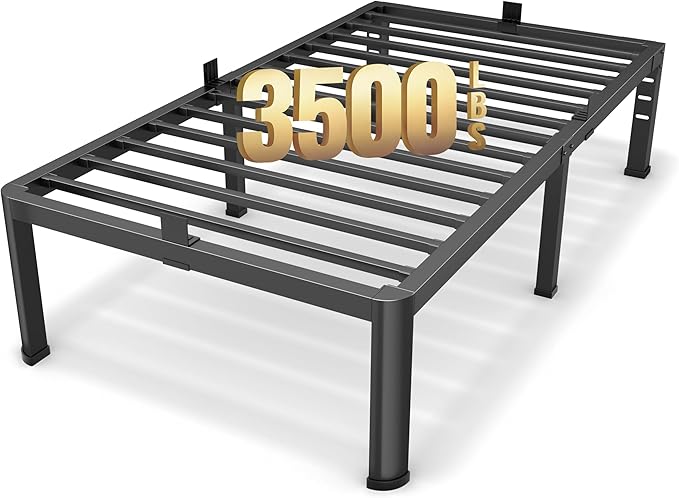 18 Inch Twin XL Size Metal Platform Bed Frame by Superay