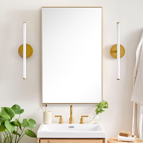 27x40 Inch Orange Gold Bathroom Mirror - Image 2