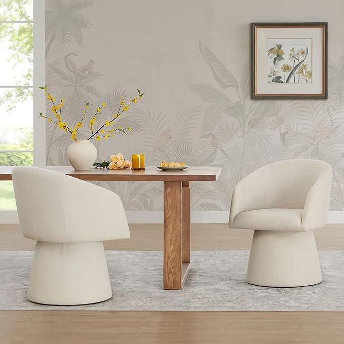 Swivel Dining Chairs Modern Accent Armchair Side Deskchair - Image 2