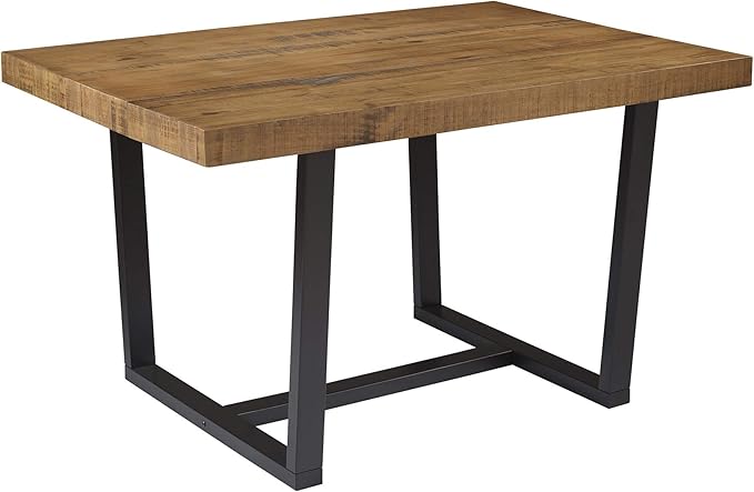 Walker Edison Durango Distressed Solid Wood Dining Table, 52 Inch, Rustic Oak by WalkerEdison