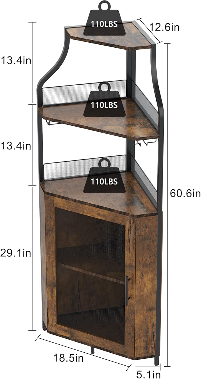 GarveeHome Corner Wine Cabinet - Image 2