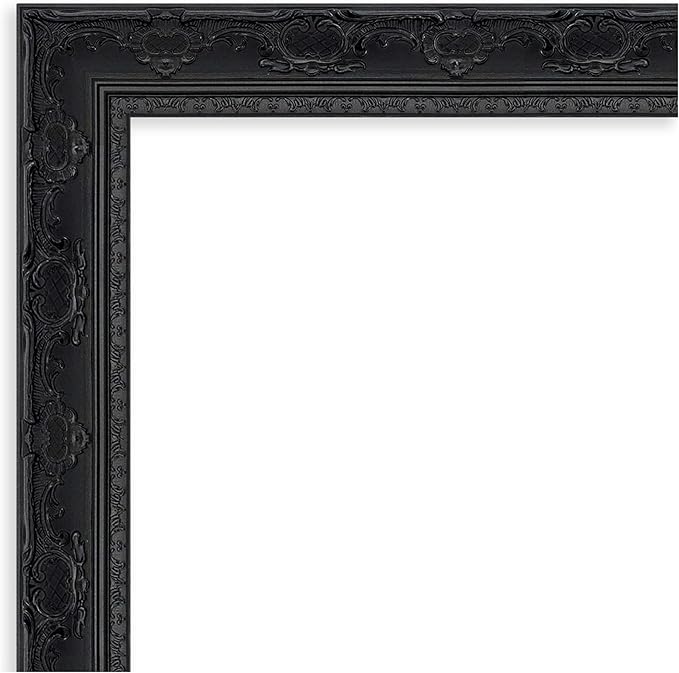 Amanti Art Bathroom Mirror for Over Sink, 29x41 Filigree Gloss Black Rectangle - Image 2
