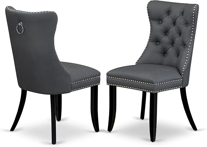 East West Furniture LGDA9-BLK-13 9 Piece Dining Set Includes a Rectangle - Image 6