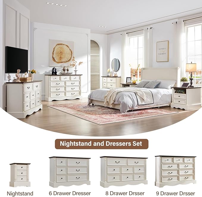 Farmhouse 9 Drawers Dresser for Bedroom - Image 3