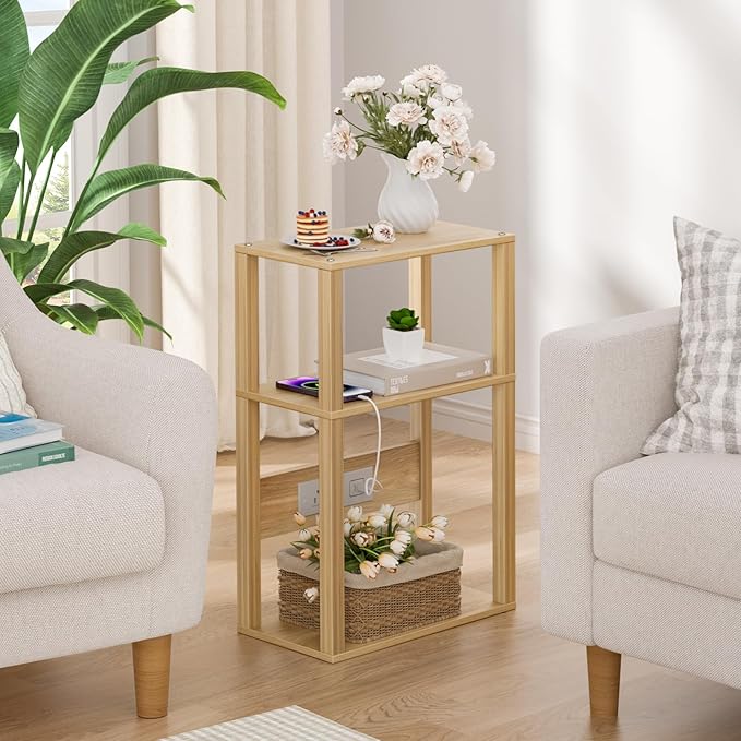 3-Tier Small Narrow Bamboo Side Table - Image 3