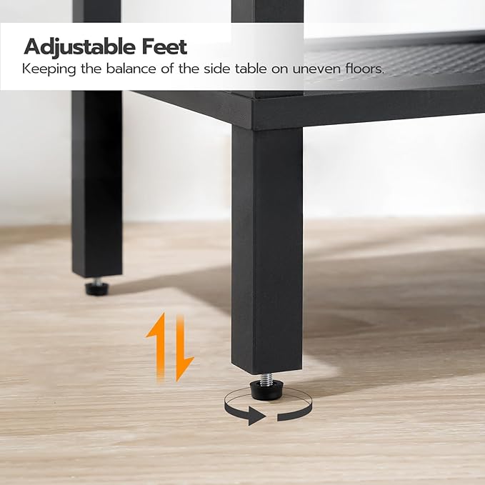 HOOBRO Side Table with Charging Station, End Table with USB Ports and Outlet - Image 9
