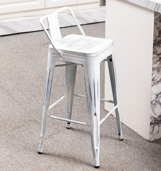 Yongchuang 30 inch Bar Stools Set of 4 Bar Height Metal Barstools - Image 5