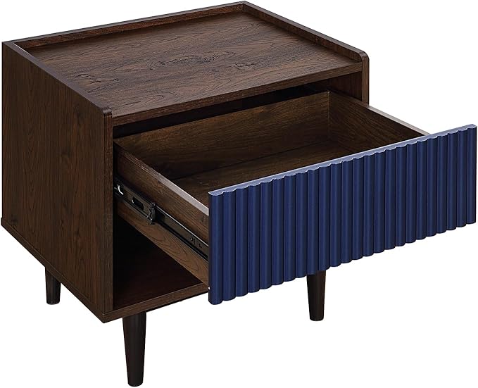 Manhattan Comfort Duane Mid Century Modern Ribbed Nightstand and Coffee Table - Image 12