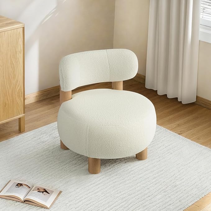 Modern Boucle Accent Chair Set of 2, - Image 4