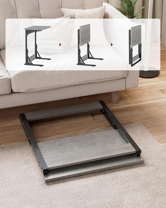 Tatub 24" Wide Folding C-Shaped End Table, Small Side Desk - Image 6