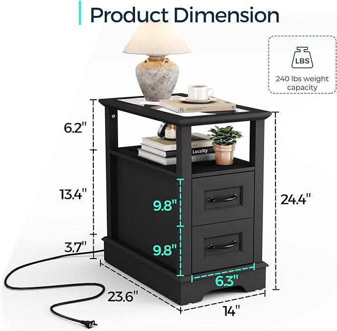 LINSY HOME Narrow End Table - Image 2