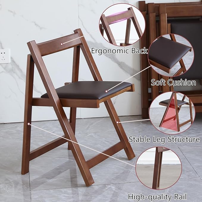 Walnut Drop Leaf Folding Dining Table - Image 9