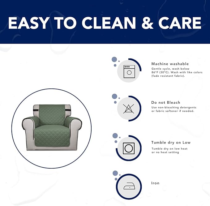 PureFit Reversible Sofa Cover Water Resistant Chair Couch Cover, Machine - Image 7