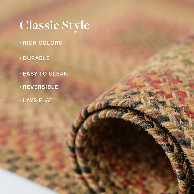 Kingston Jute Braided Rug 2x3' Multicolor – Braided Indoor Entryway Rug - Image 5