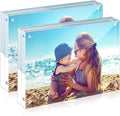 HELPLEX Acrylic Frames, 2 Pack 6x8, 24mm Thick, Free Standing by HELPLEX