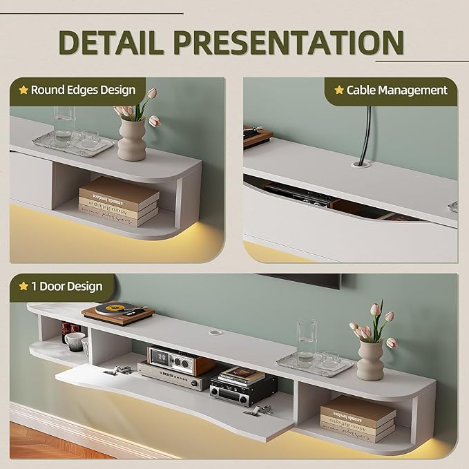 Floating TV Stand, Floating TV Console, Under TV Shelf - Image 4