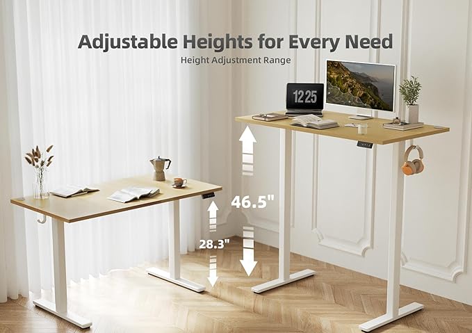 Seang Standing Desk with Adjustable Height, 48x24 Inch Electric Stand Up Desk - Image 4