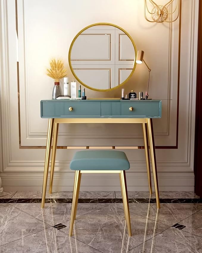 Growsun 24 inch Retro Gold Round Mirror Circle Wall Mirror - Image 5