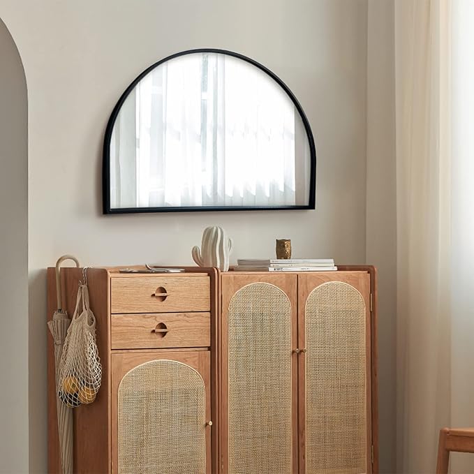 WAMIRRO Minimalist Black Arched Mirror, Window Pane Farmhouse Wall Mirrors Decor - Image 6