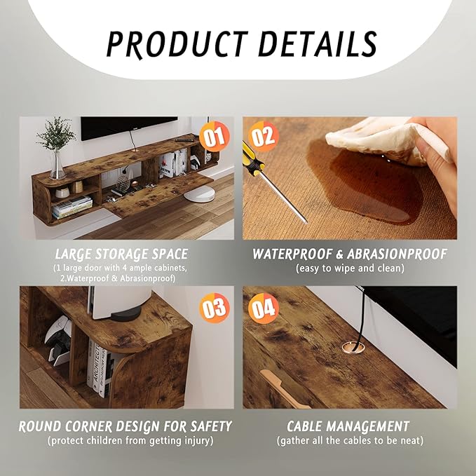 Floating TV Unit, Floating Shelves - Image 9