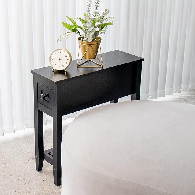 Narrow End Table, Slim Bed Side Table - Image 5