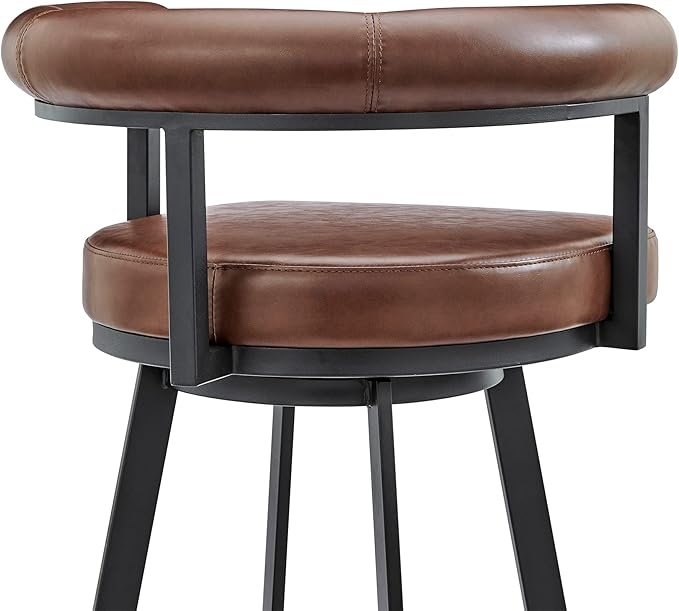Armen Living Magnolia Swivel Counter Stool in Black Metal - Image 8