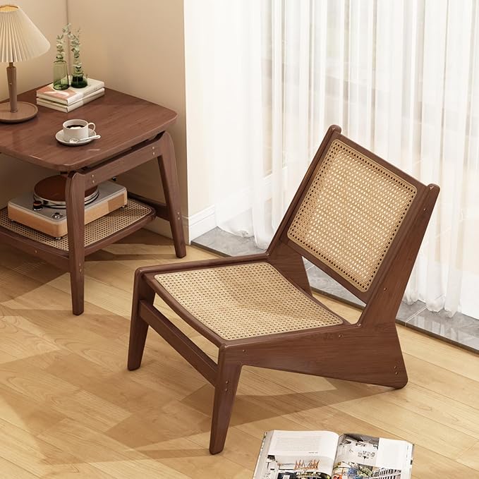Rattan Chair 2Pcs, Mid-Century Accent Chair, Rattan Lounge Chair - Image 7