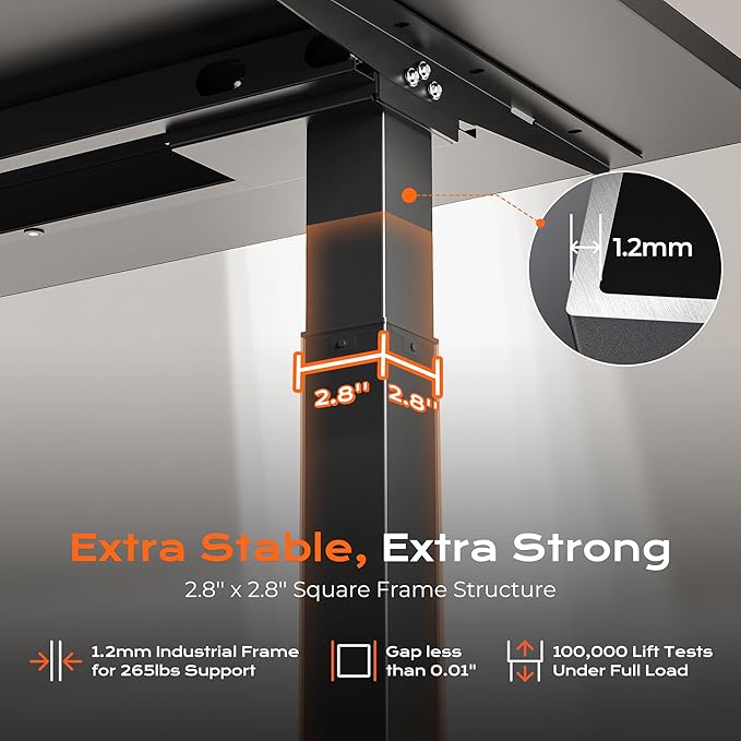 Huuger Dual Motor Electric Standing Desk Frame, Sit Stand up Desk Leg - Image 8