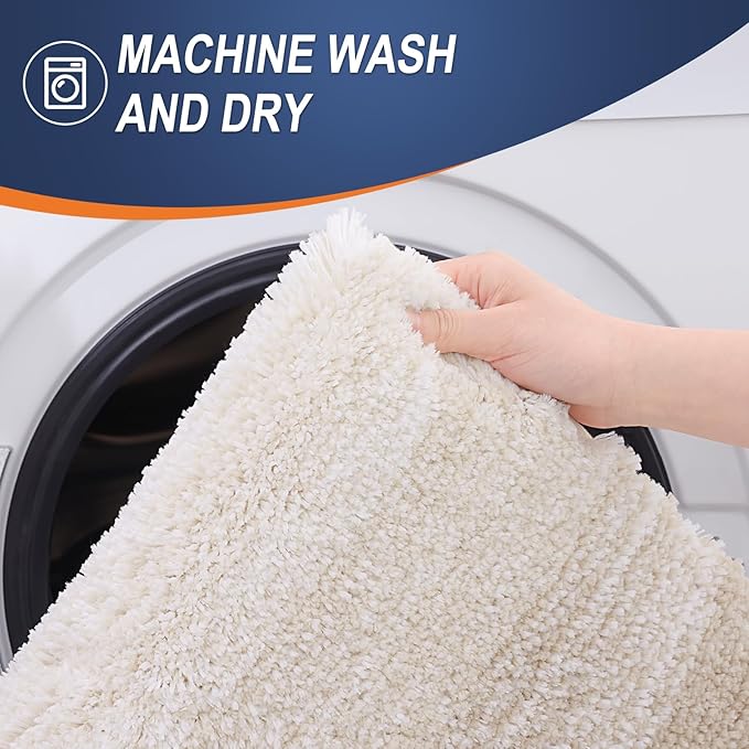 OLANLY Bathroom Runner Rugs 59x20, Extra Soft Absorbent Microfiber Bath Rugs - Image 5