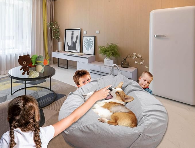 Stuffed Animal Storage Bean Bag Cover Pets Dogs/Cats Lazy Beds. Washable Ultra - Image 6