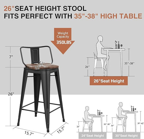 24 Inch Swivel Bar Stools Set of 2 - Image 2