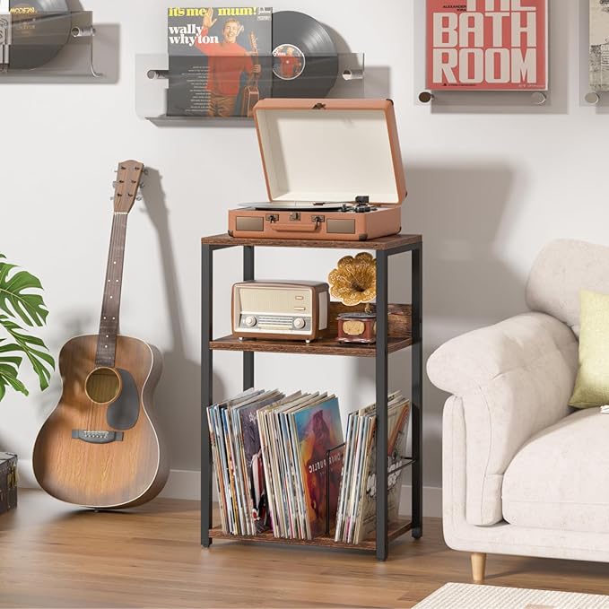 LELELINKY Record Player Stand, 3-Tier End Side Table - Image 8