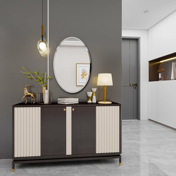Oval Bathroom Mirror, 18X26 inch Oval Frameless Mirror, Frameless Mirrors - Image 2