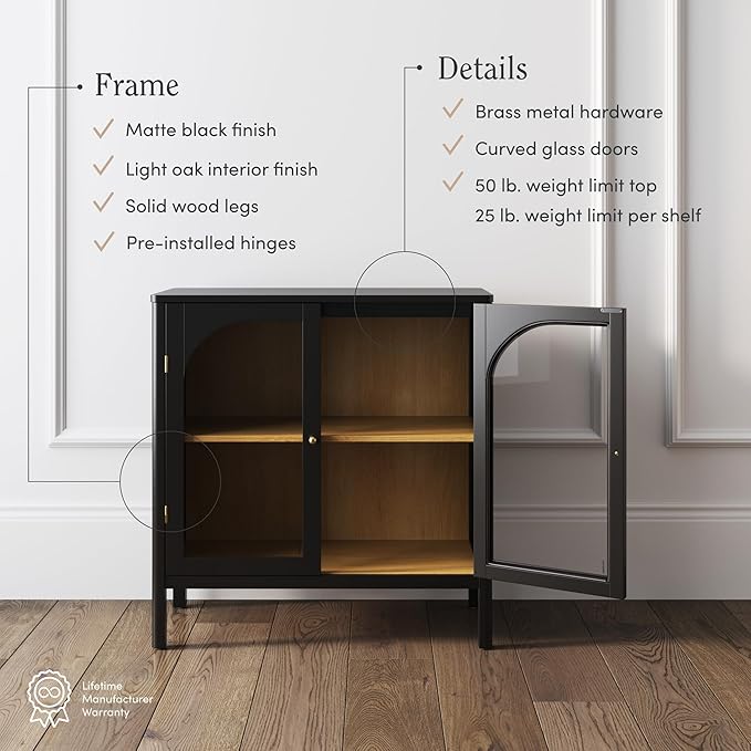 Nathan James Mason Storage Cabinet, Free Standing Accent Sideboard Buffet - Image 4